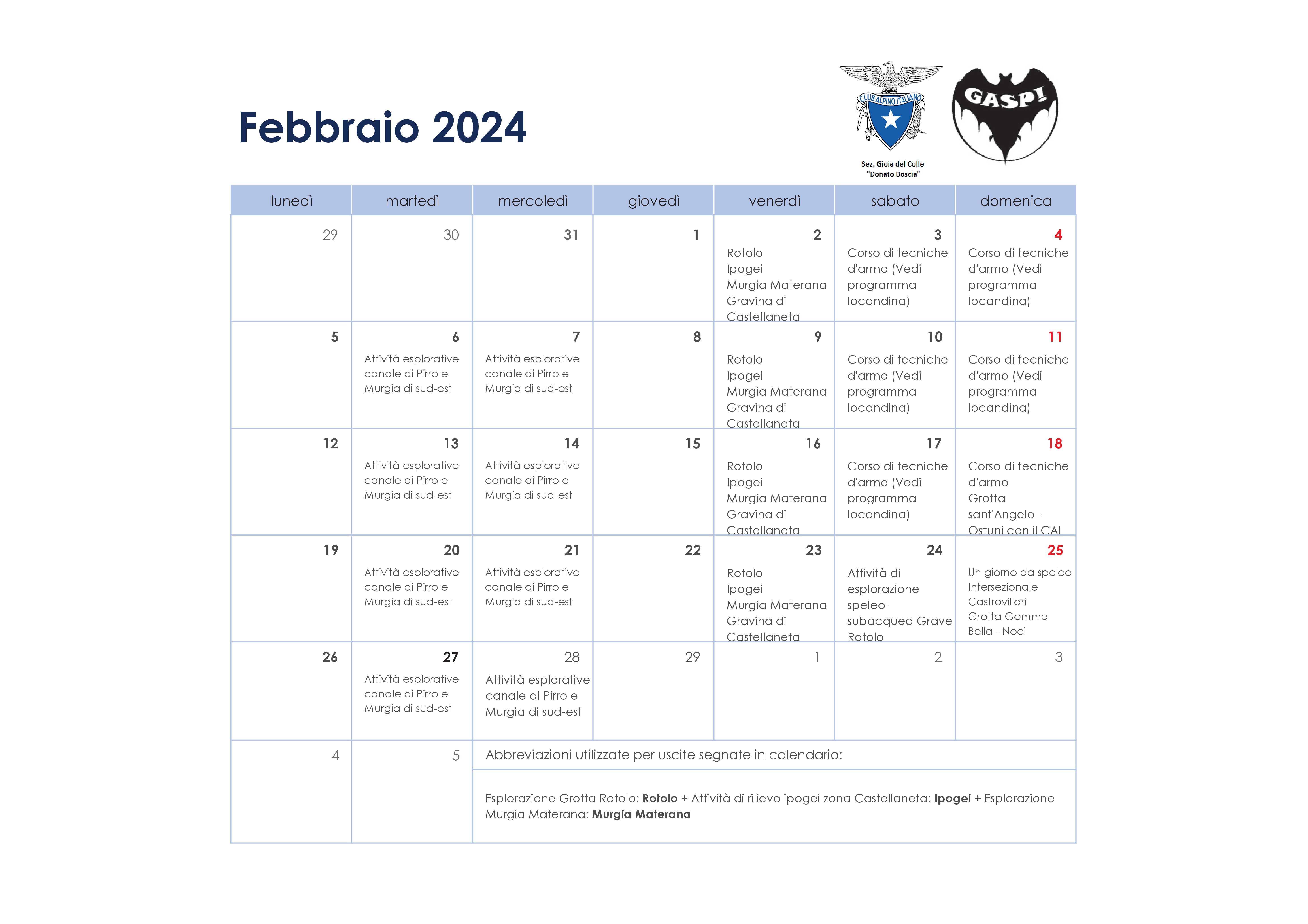 Calendario GASP! 202402