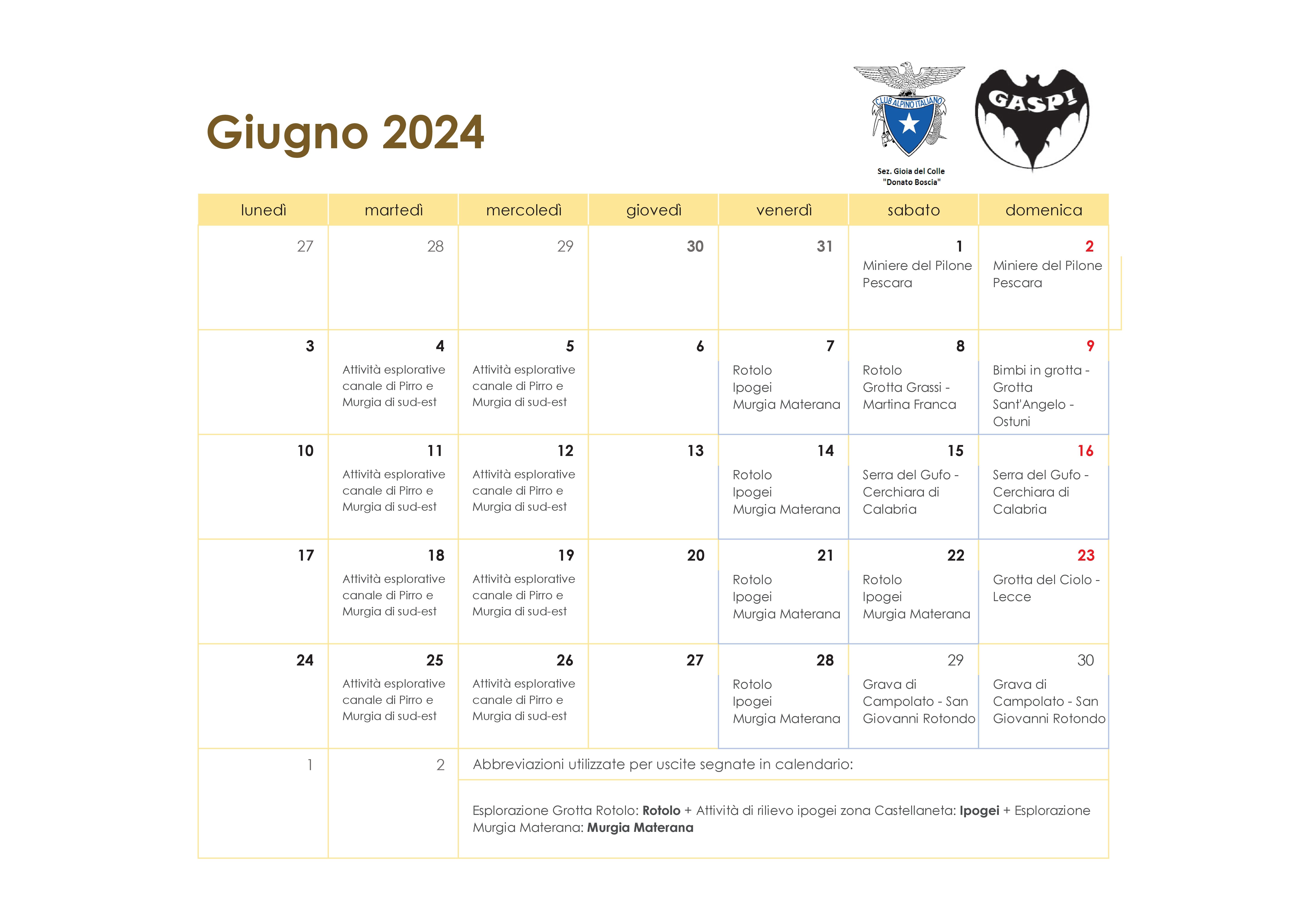 Calendario GASP! 202406