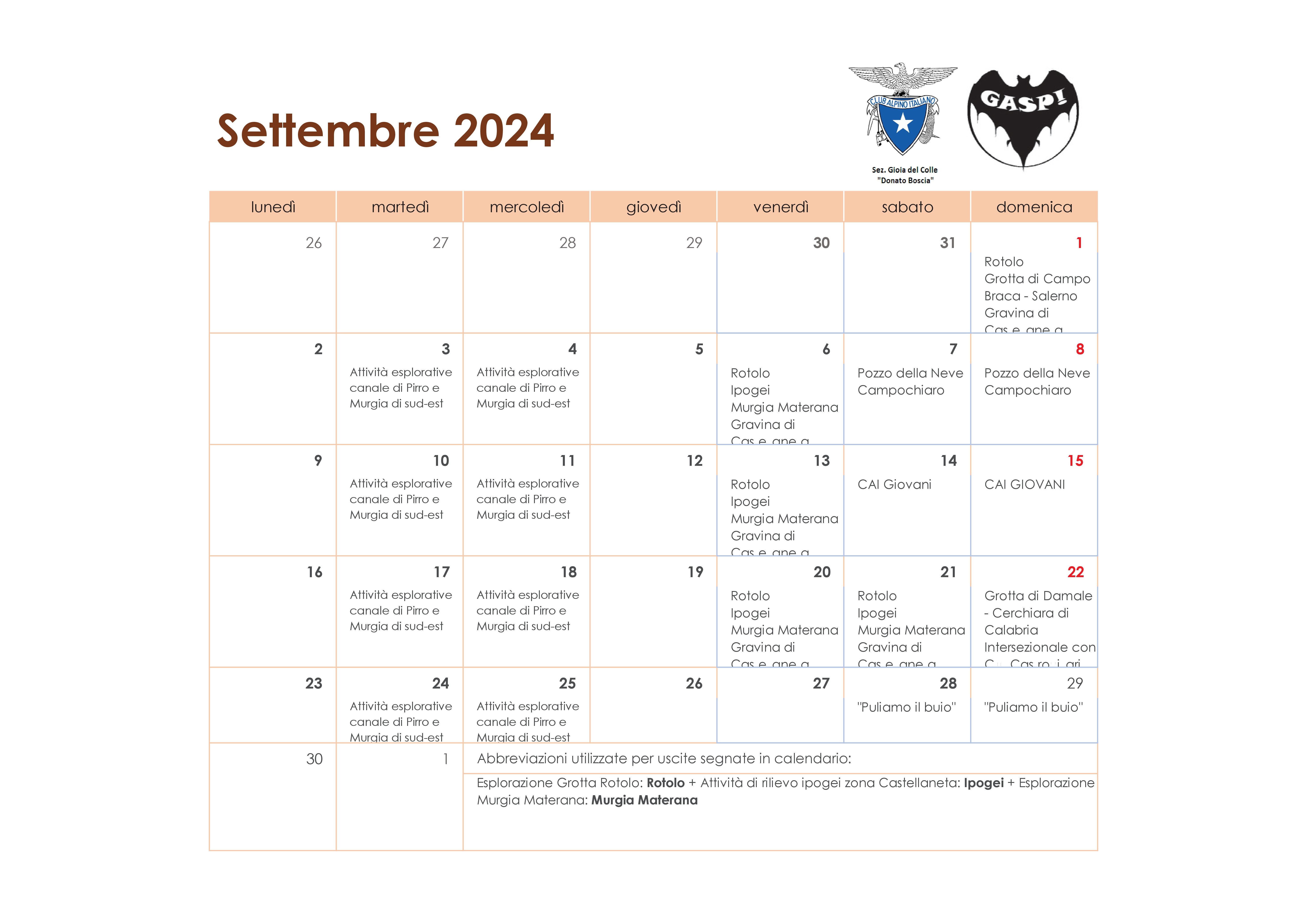 Calendario GASP! 202409