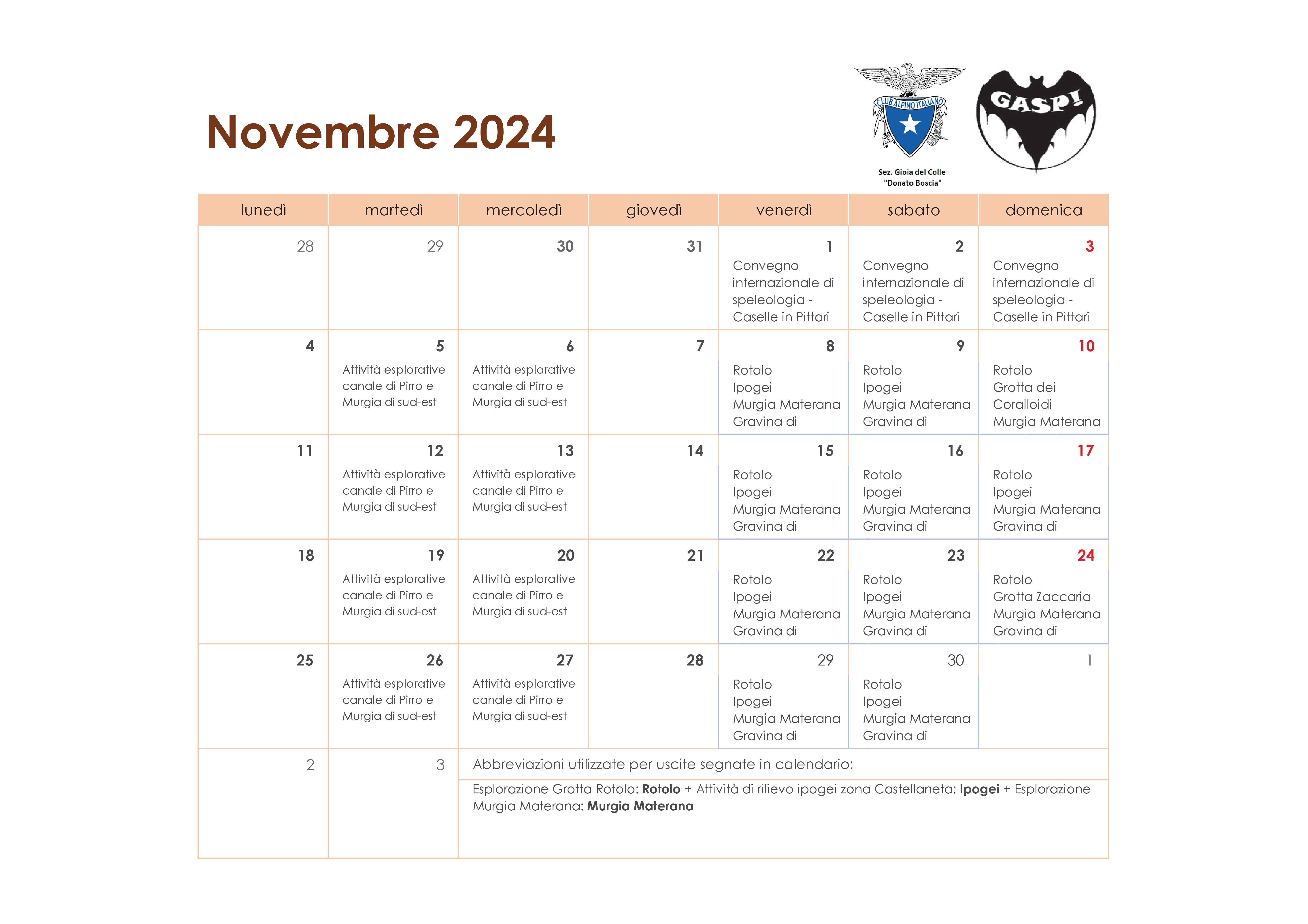 Calendario GASP! 202411